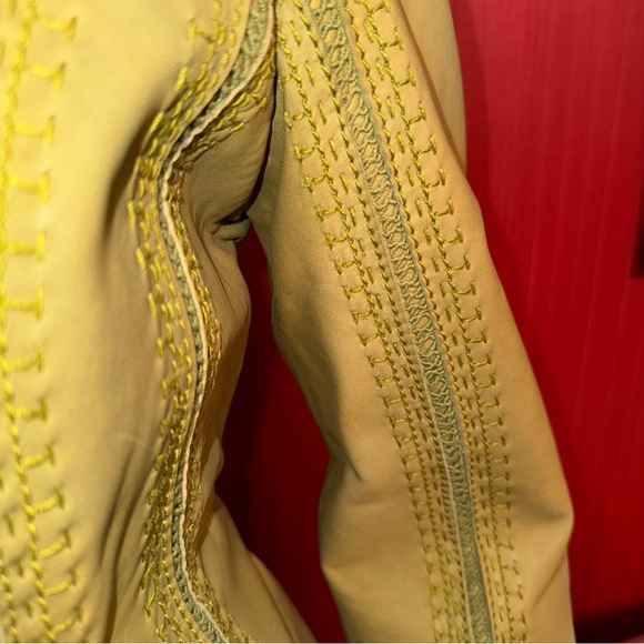 Chinese Belgium Design embroidered leather tailored jacket 4 - Picture 8 of 16